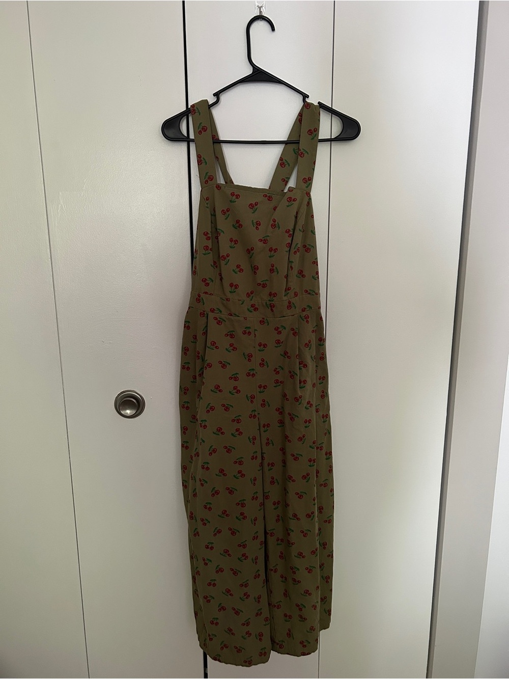 ModCloth cherry wide leg overalls